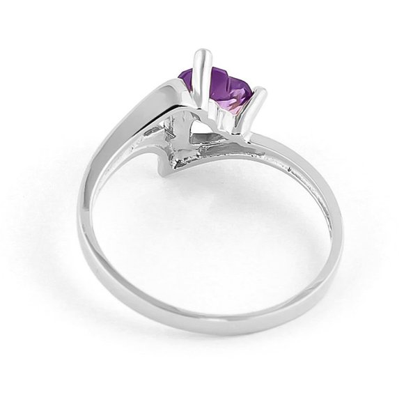 14K. SOLID GOLD RING WITH NATURAL AMETHYST - Picture 8 of 10